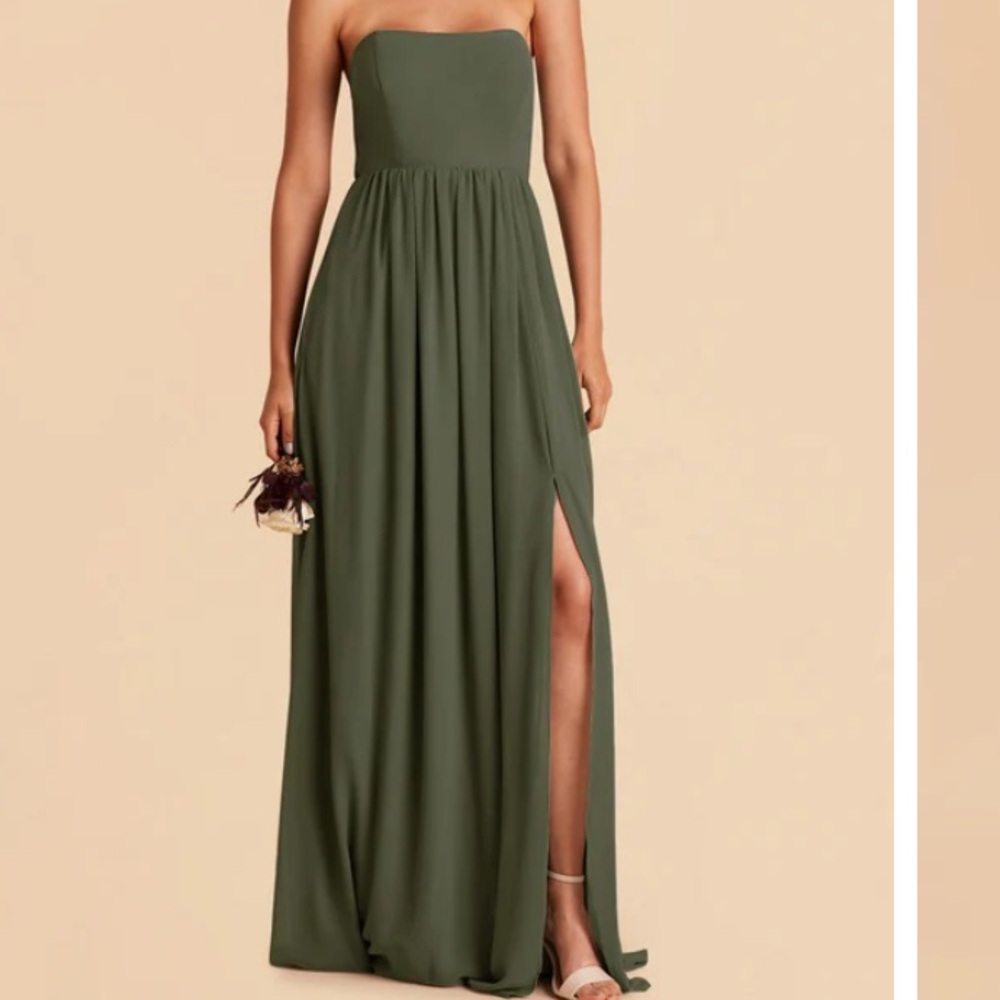 Birdy Grey Olive Green Strapless Wedding Dress